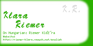 klara riemer business card